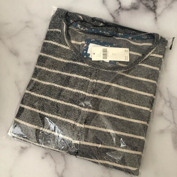 By Anthropologie Devin Textured Sweatshirt Stripe - Picture 7 of 8